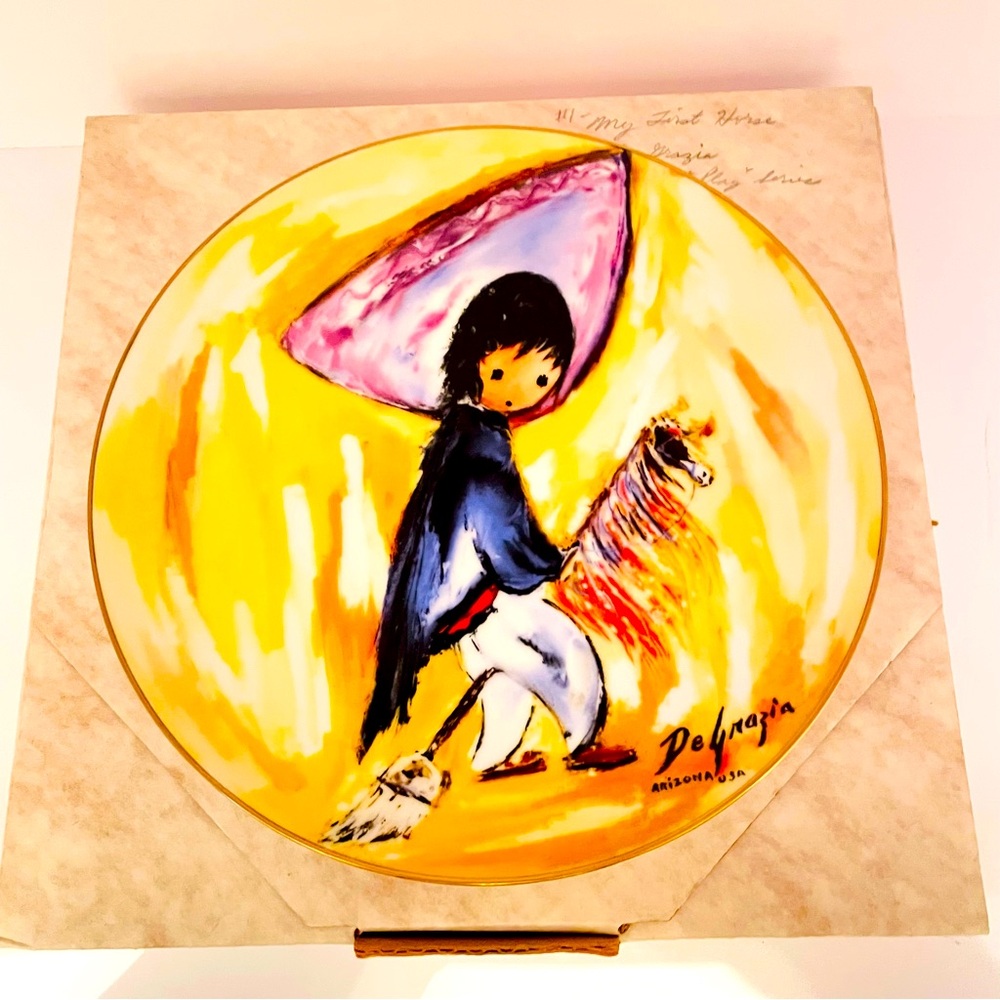 De Grazia Wall Art My First Horse Collector Plate Wall Decor Children At Play